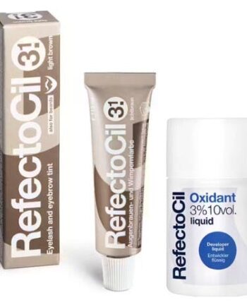 Refectocil Eyelash & Eyebrow Tint Light Brown & Oxidant Liquid 100 - Refectocil 868657074  - 9003877057314