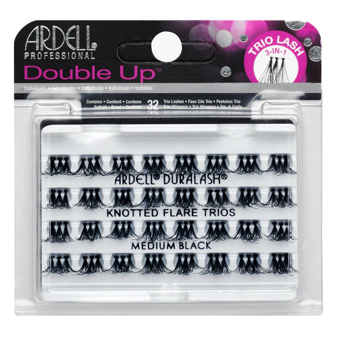 Sort Ardell Double Trio Lashes Medium Black Stk - Ardell 868657074 - 0074764664945